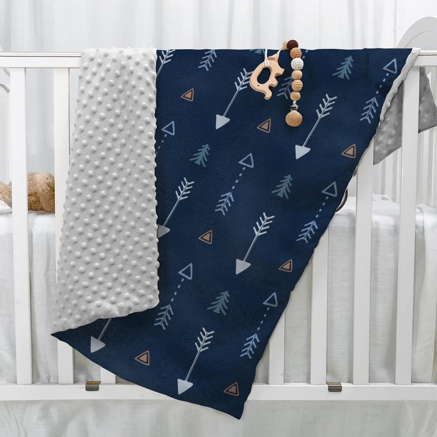 SANDJEST Kid Blanket for Boys with Double Layer Dotted Backing - Arrows Printed 30 x 40 Receiving