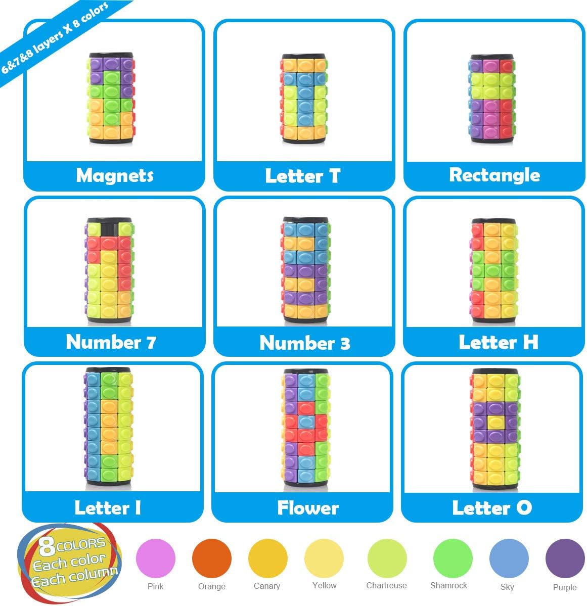 R.Y.TOYS Rotate and Slide Puzzle-Design Patent,Fidget Toys(Restore Order/Create Patterns) 8