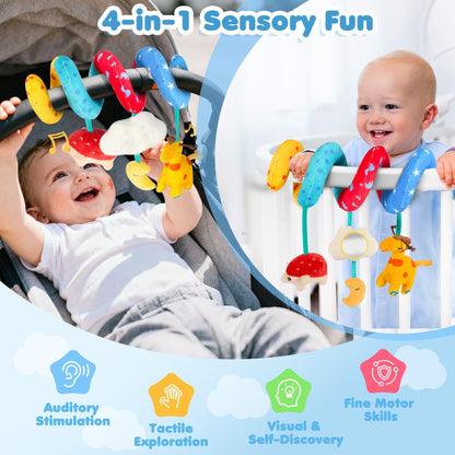 URMYWO Spiral Car Seat Toys for Babies 0-6 Months, Newborn Toys & Infant Toys, 3 Month Baby Toys