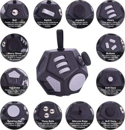 Mini Fidget Toys,12 Sided Cube Toys Relief Stress,Anxiety, Depression,Autism for Kids Adults