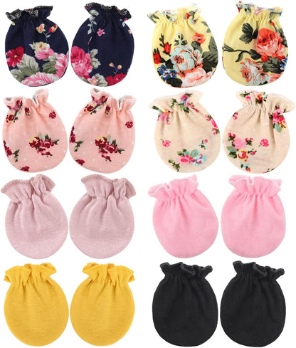 Newborn Baby Mittens No Scratch Cotton Elastic Wrist Gloves Infant Toddler Mittens for Baby Boy