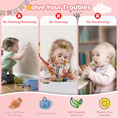 Kikidex Toddler Toys for 1-3 Years, Sturdy Magnetic Doodle Board, Reusable, No Mess, Educational