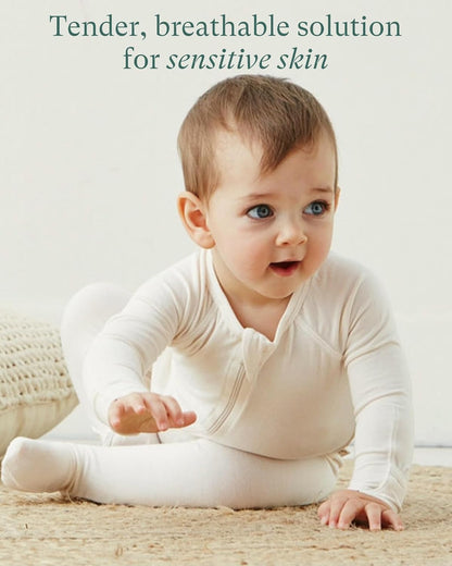 Baby Zipper Footie Pajamas, Supersoft Bamboo Rayon Baby Footed Pjs Boy Girl 0-3-6-9-18-24 Month