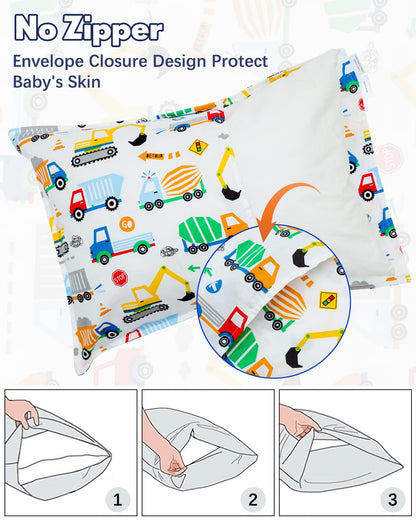 ALVABABY Toddler Pillowcases 2 Pack Cotton Kids Pillow Cover Fit 13"x 18" or 14"x20" Envelope for