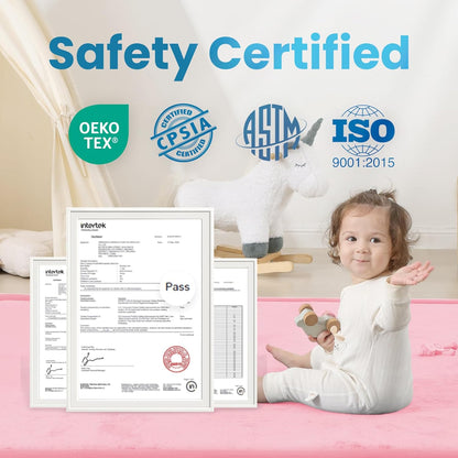 Ultra Soft Baby Play Mat,1.3" Thick Elasti-Foam Tummy Time Mat for