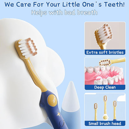EASICUTI Extra Soft Toddler Toothbrushes 8 Pack, Space Style Kids Toothbrushes for Ages 2-12 Years