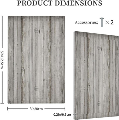Light Switch Cover Plate Farmhouse Rustic Grey Barn Door Wood 1 Gang No Device Blank Electrical