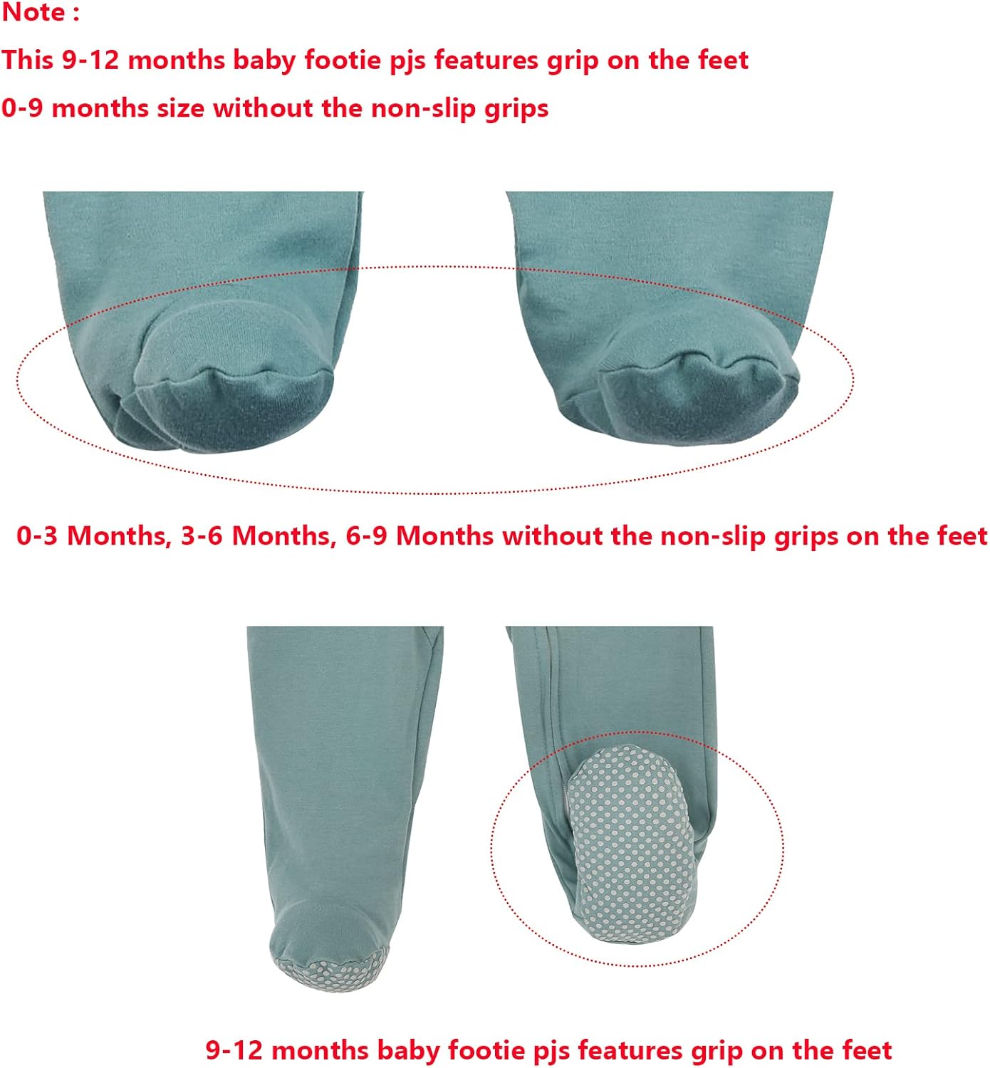 Aablexema Baby Footie Pajama with Mitten Cuffs, Double Zipper Infant Cotton clothes Sleeper Pjs