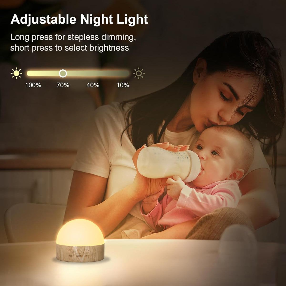 Kintion Night Light, Dimmable 8 Color Portable LED Night Light, 1800mAh Rechargeable Nursery Light