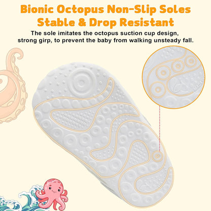 FEETCITY Wide Baby Shoes Boys Girls Baby Barefoot Shoes Breathable Infant Walking Shoe Crib Sock
