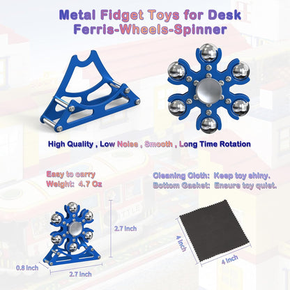 Desk-Fidget-Toys for Ferris-Wheels-Spinner: Metal Kinetic-Spinner 4mins, Cool-Gadgets for Kid