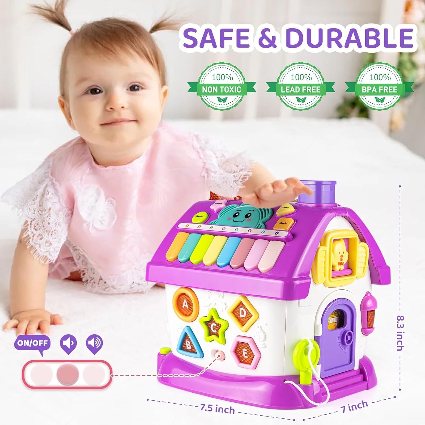 Marstone Montessori Toddler Toys for 1 Year Old Girl Gifts: 8 in 1 Multi-Functional Learning Baby