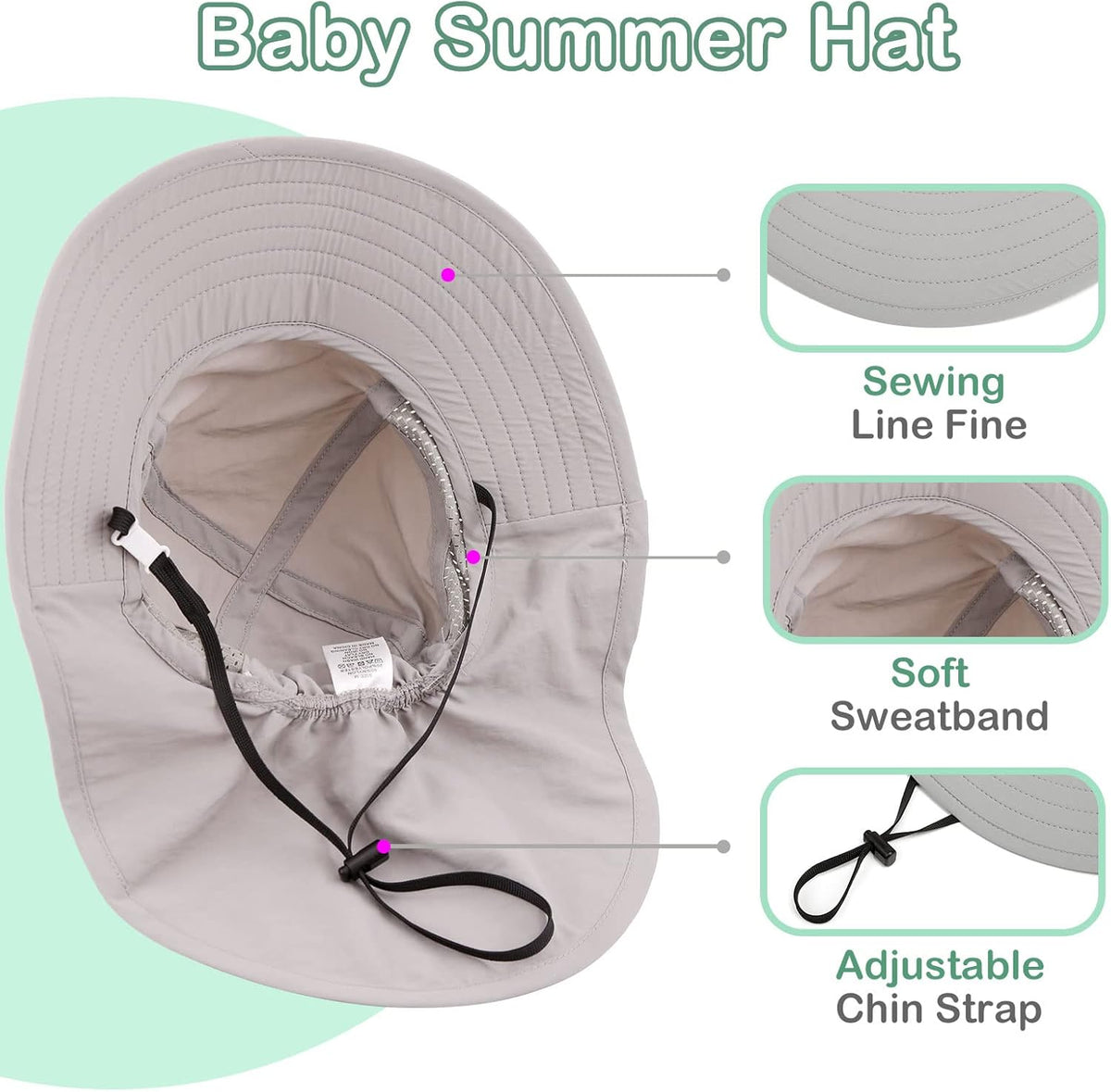 XIAOHAWANG Girls Sun Hat Baby Beach Hats Boys UPF 50+ Kids Summer Protection Cap Toddler Breathable