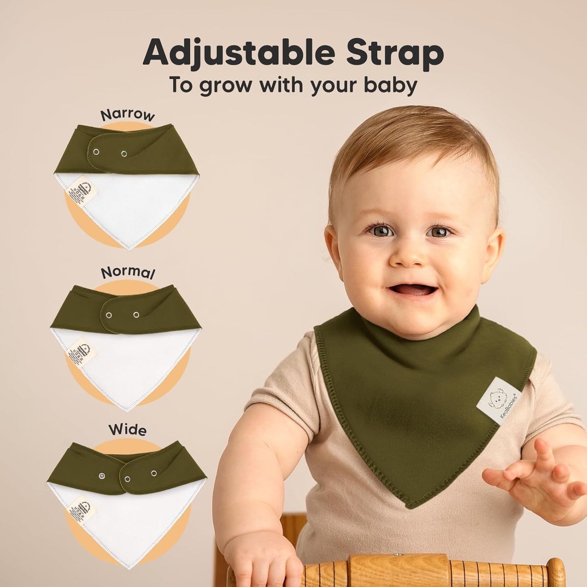 8-Pack Organic Baby Bandana Bibs for Boys, Girls - Super Absorbent Triangle Baby Bibs for Drooling