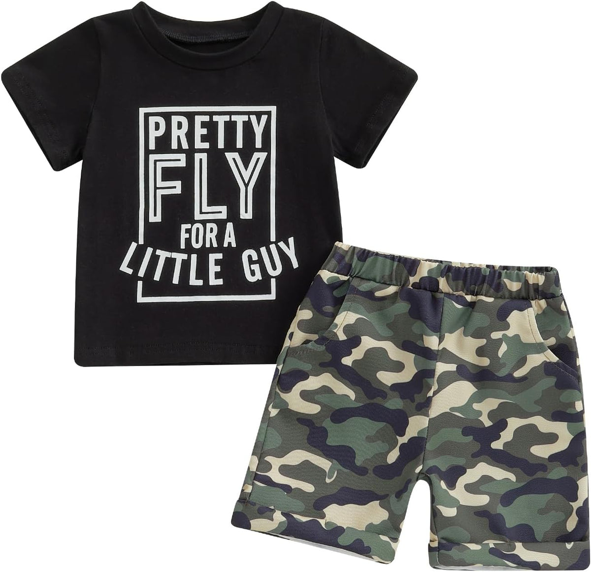 wdehow Toddler Kids Baby Boy Summer Clothes Sets 1T 2T 3T 4T 5T Letter Print Short Sleeve Tops