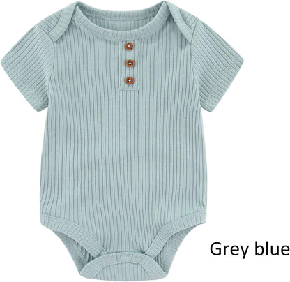 Baby Bodysuit and Pant Set Summer Ribbed Mix Match Infant Boy Girl Clothes Outfits