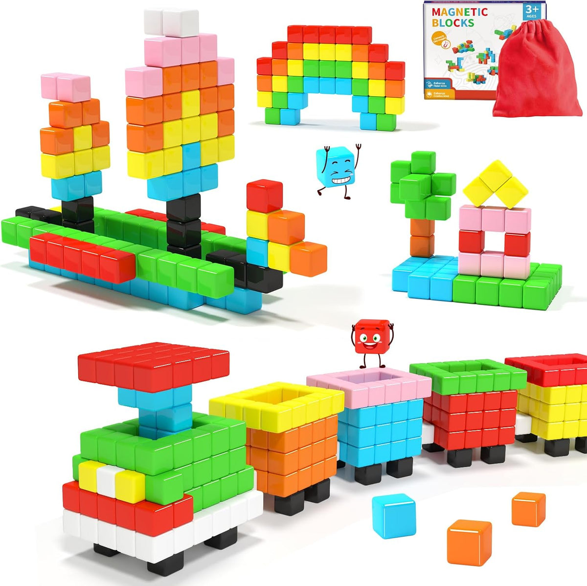 Magnetic Blocks for Toddlers -Classroom Must Haves STEM Learning Toys for 3-5 Year Old Boys &