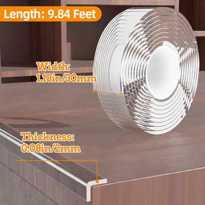 Clear Edge Protector Strip Sharp Edge Wrap Cover Tape,1.18 in x 9.84 FT,Self Adhesive Protective