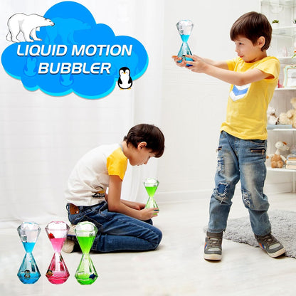 XINBAOHONG Liquid Motion Bubbler for Kids and Adults Hourglass Liquid Bubbler Timer for Sensory