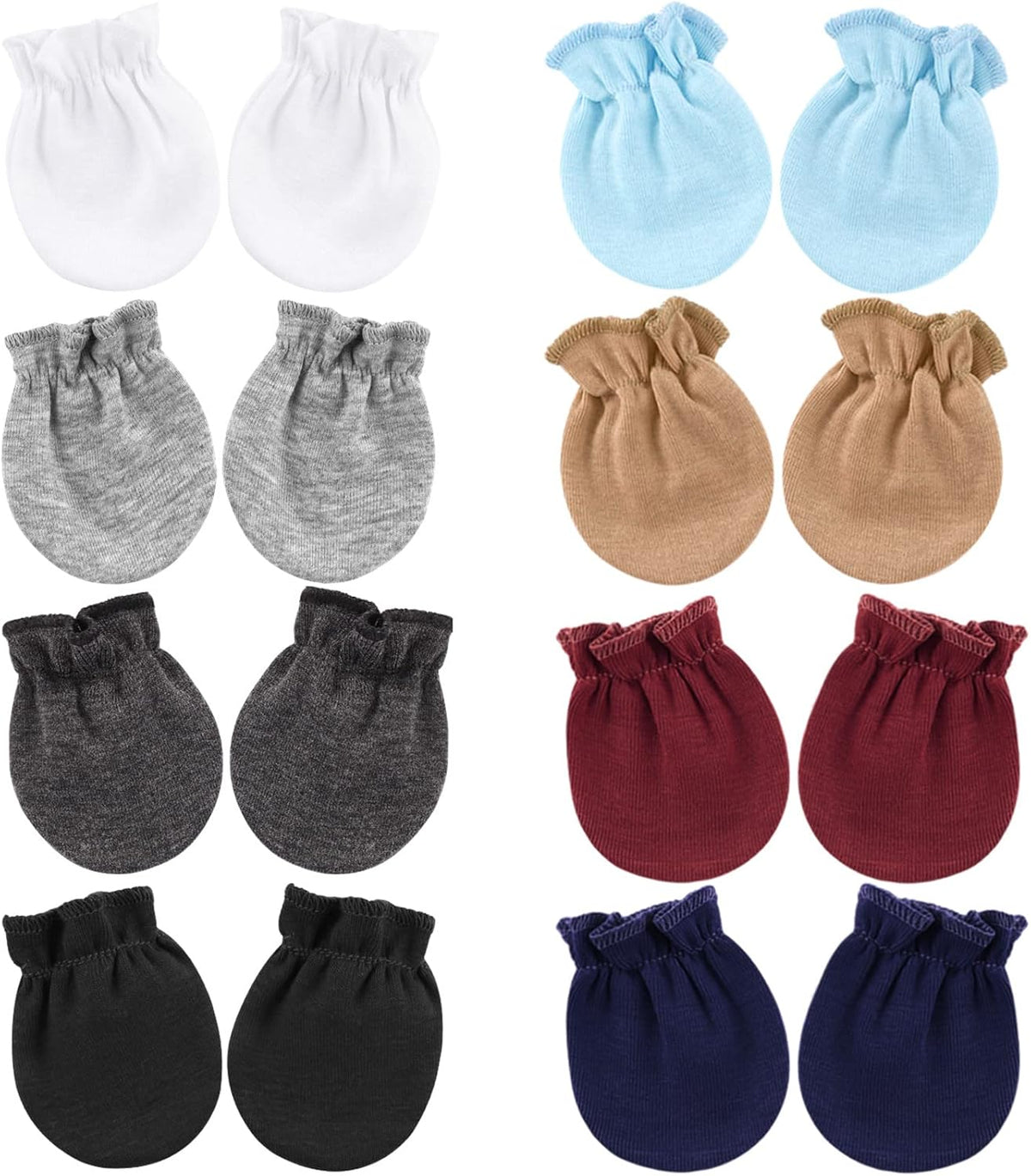 BQUBO Newborn Infant Toddler Mittens No Scratch Cotton Elastic Wrist Gloves Hypoallergenic for 0-6