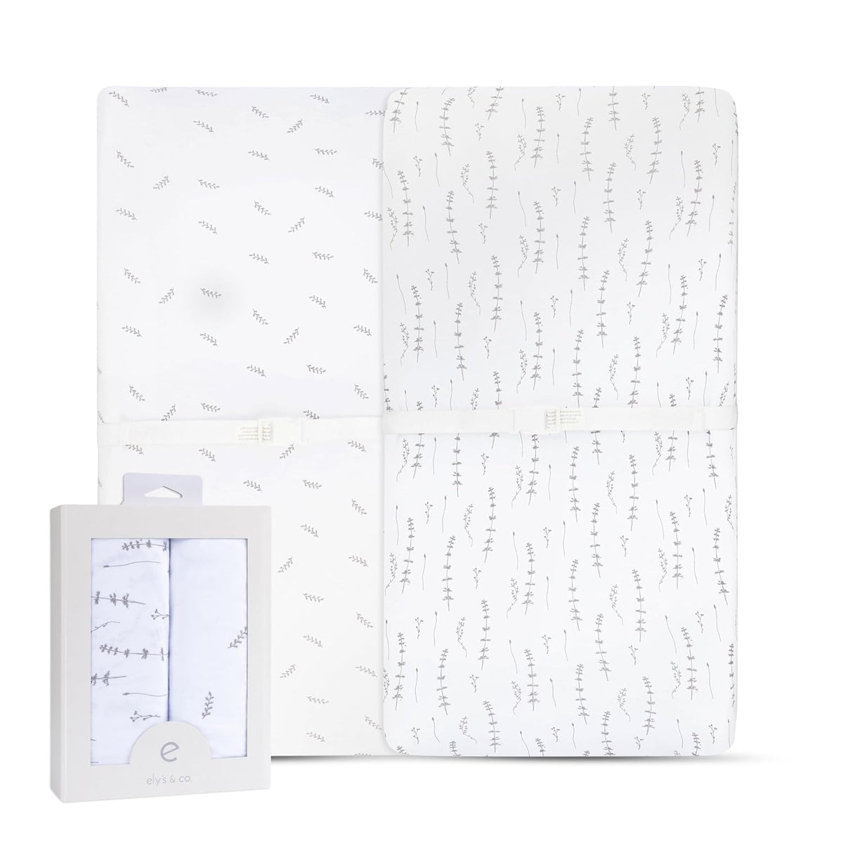 Ely’s & Co. Changing Pad Cover, Diaper Changing Table Sheets, 2 Pack, Cradle Sheet Set for Baby