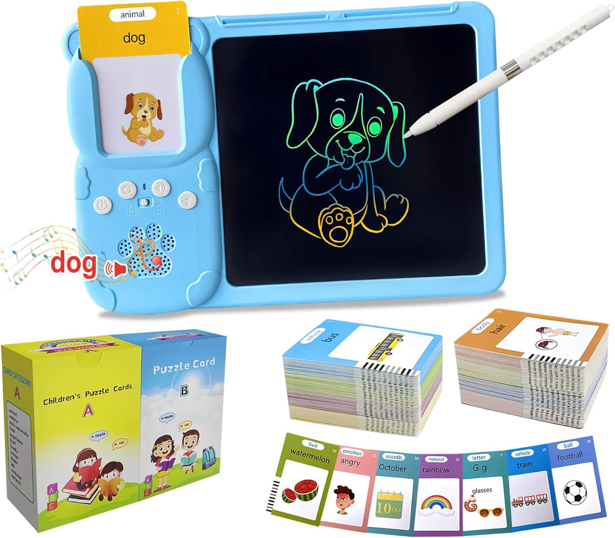 Rylai Toddler Toys Talking Flash Cards, Kindergarten Learning Resources 510 Sight Words with