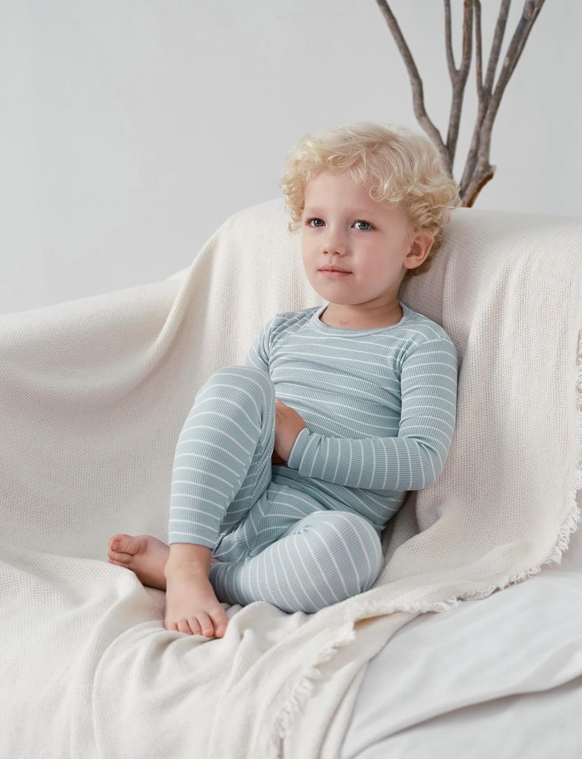 AVAUMA Stripe Pattern Baby Boys Girls Pajama Set Kids Toddler Snug fit Ribbed Sleepwear pjs for
