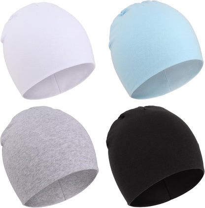 DRESHOW BQUBO 4 Pieces Baby Beanie Newborn Toddler Soft Cute Knit Hat Hospital Hats for Baby Boys