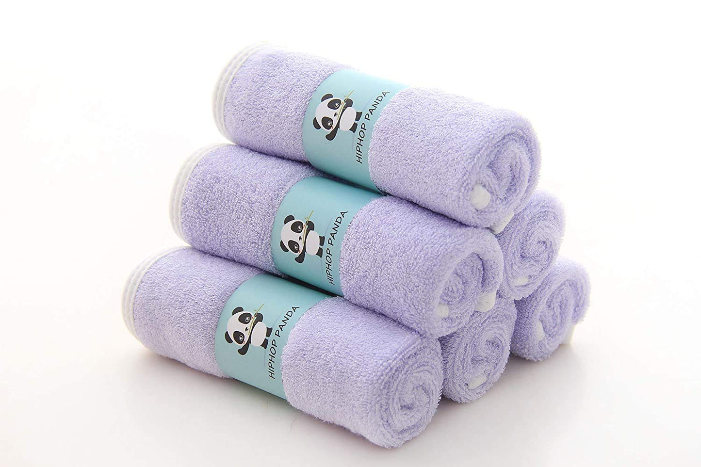 HIPHOP PANDA Baby Washcloths, Rayon Made from Bamboo - 2 Layer Ultra Soft Absorbent Newborn Bath