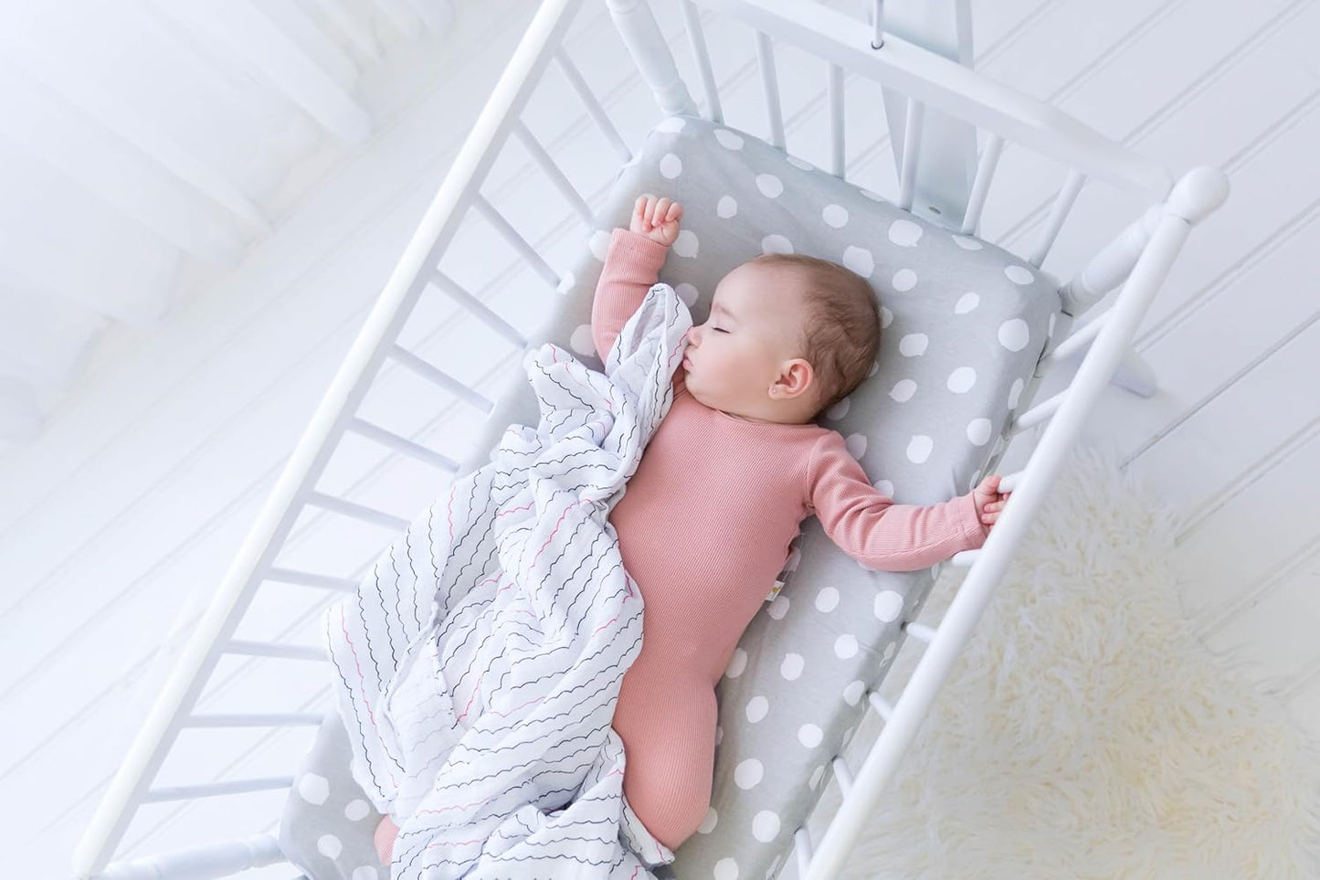 Changing Pad Cover Set | Cradle Sheet 2 Pack 100% Jersey Cotton Grey Abstract Stripes and Dots by