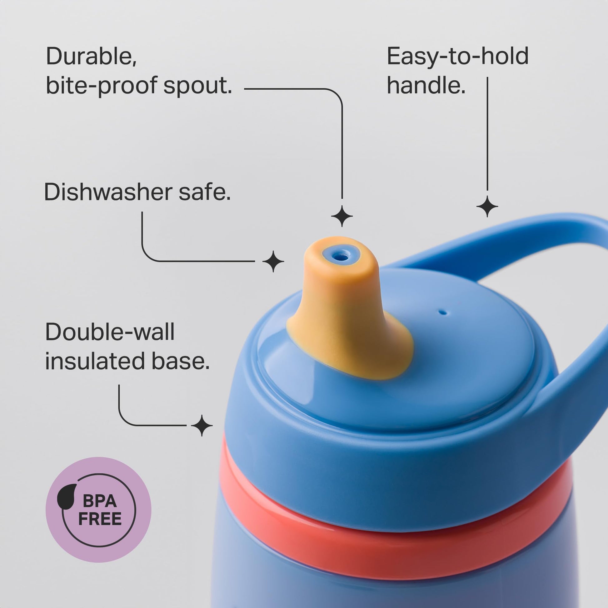 Tommee Tippee Active Spout Toddler Cups, 1-3 Years, Insulated, 9oz