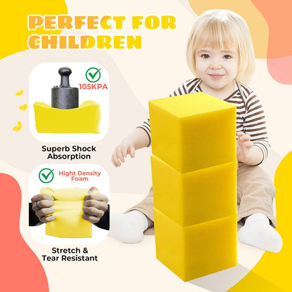 Foam Pit Cubes, 24 PCS 5 Inches Gymnastics Foam Blocks Trampoline Blocks, Multi-Sport Protective