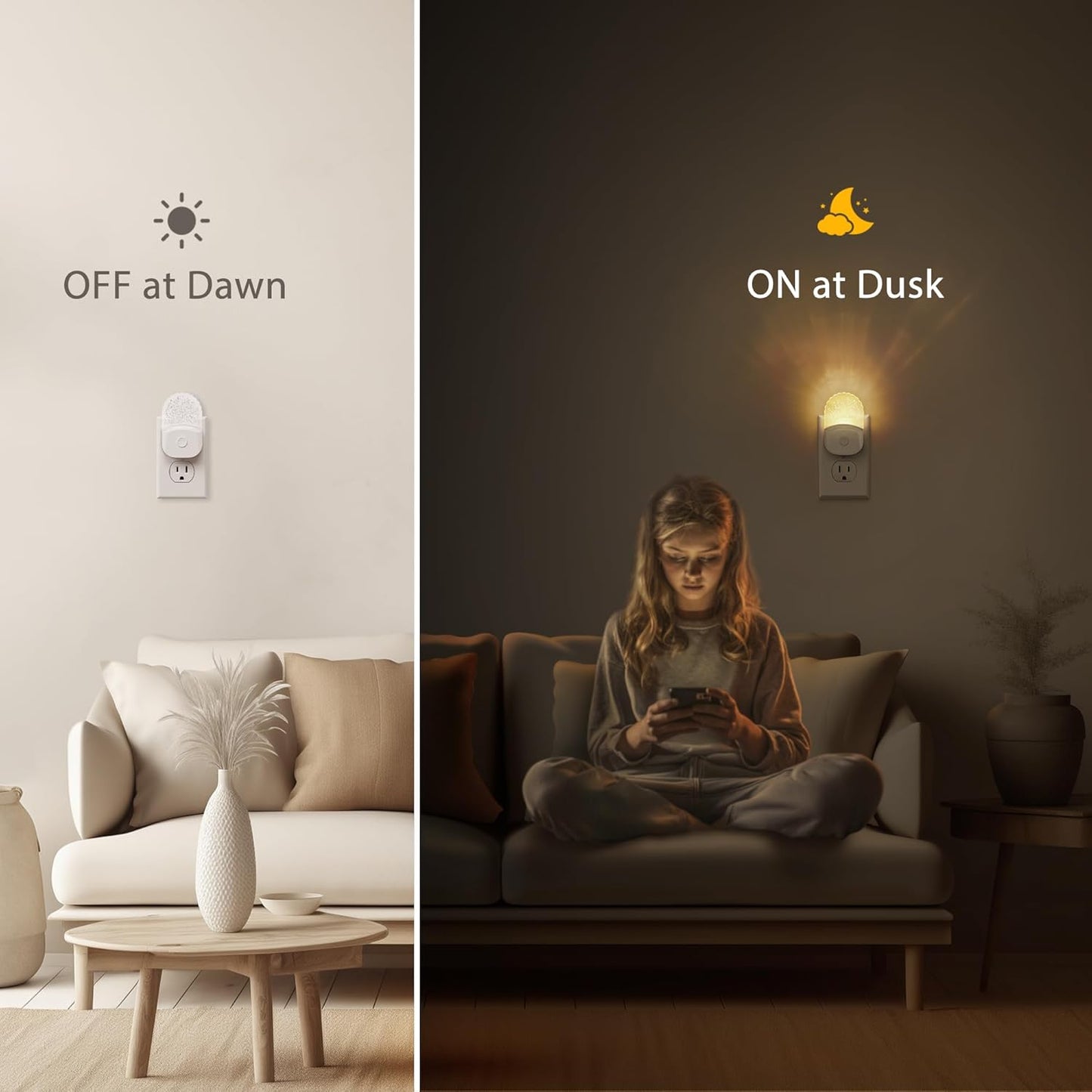 Night Lights Plug Into Wall, Color Changing Night Light for Kids, RGB Night Lights Plug into Wall 2