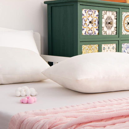 NTBAY 2 Pack Pillows with Microfiber Pillowcases, Soft Cotton Down Alternative 13x18 Zippered