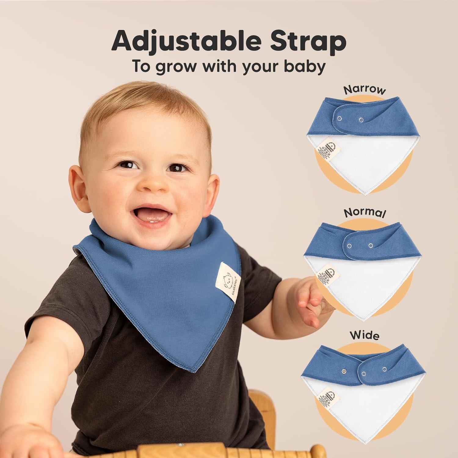 8-Pack Organic Baby Bandana Bibs for Boys, Girls - Super Absorbent Triangle Baby Bibs for Drooling