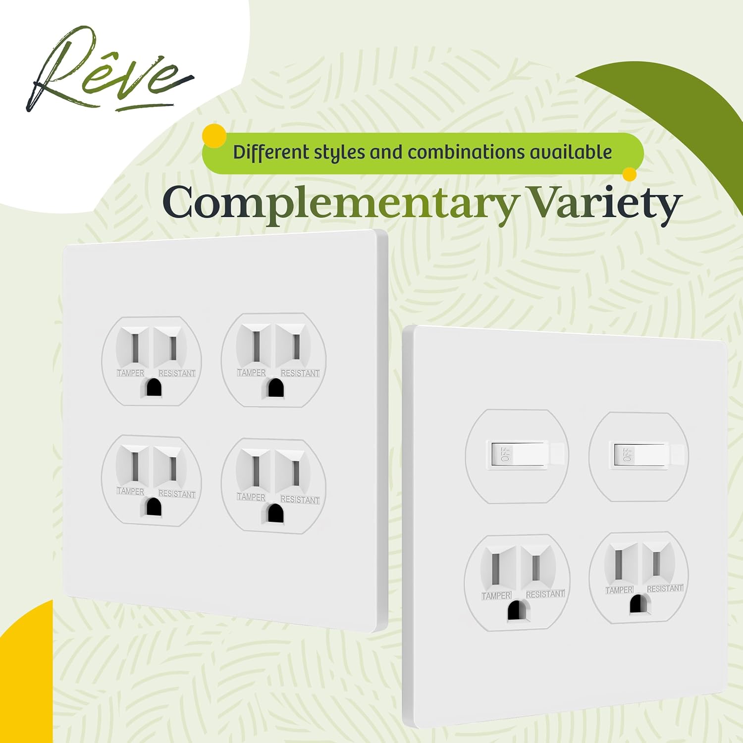 TG Screwless Duplex Wall Plate, Child Safe Double Receptacle Outlet Cover, Standard Size, 2-Gang