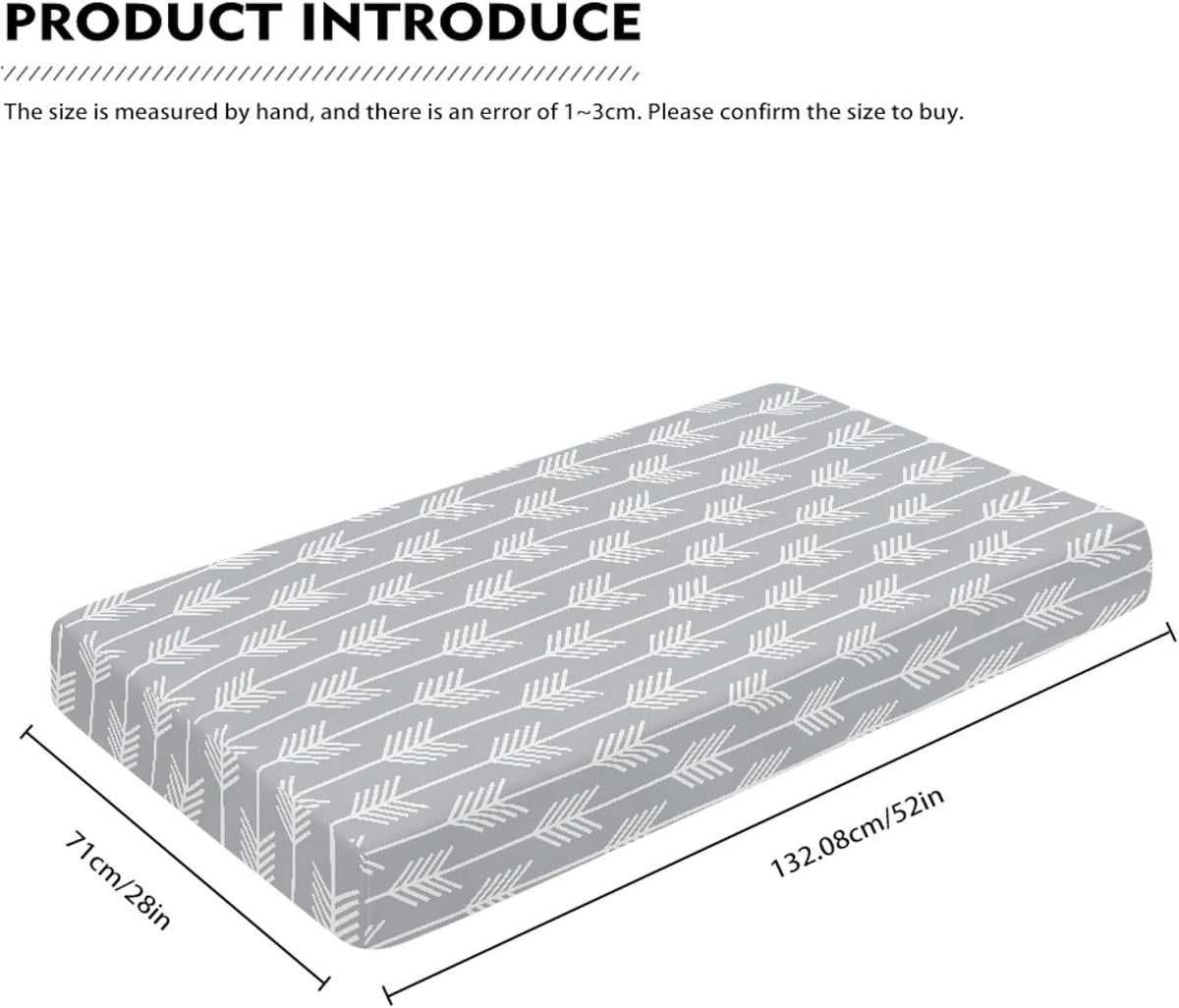 White Arrow Fitted Crib Sheet Grey Baby Crib Sheet Fit Standard Crib and Toddler Mattress,Crib