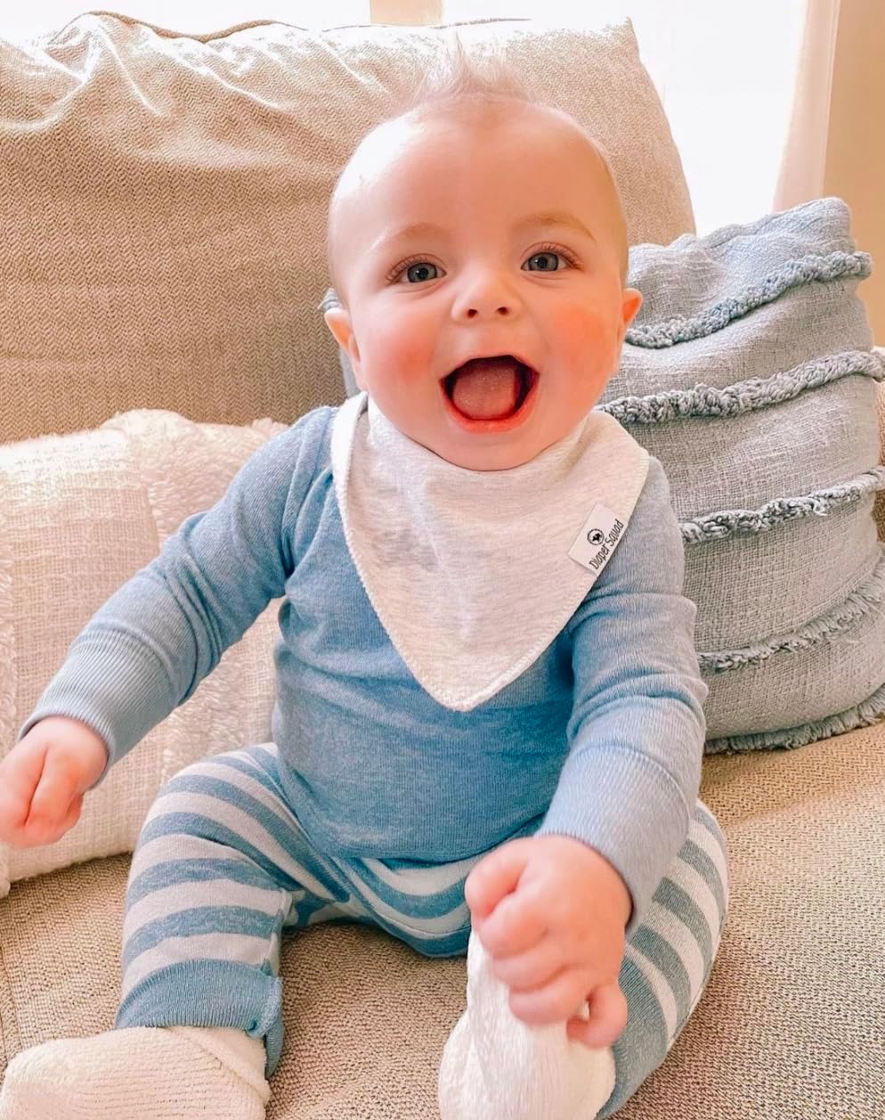 DiaperSquad's Baby Bibs for Drooling and Teething, Bibs for Boys, Baby Girl - Solid Cotton Baby