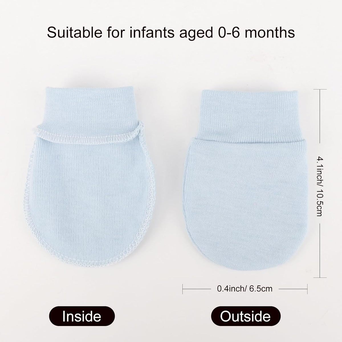Newborn Baby Mittens No Scratch Cotton Elastic Wrist Gloves Infant Toddler Mittens for Baby Boy