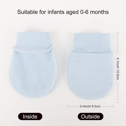 Newborn Baby Mittens No Scratch Cotton Elastic Wrist Gloves Infant Toddler Mittens for Baby Boy