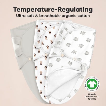 Baby Swaddle Sleep Sacks with Zipper - 3-Pack Swaddles for Newborns 0-3 Months, Infant, Baby Girls
