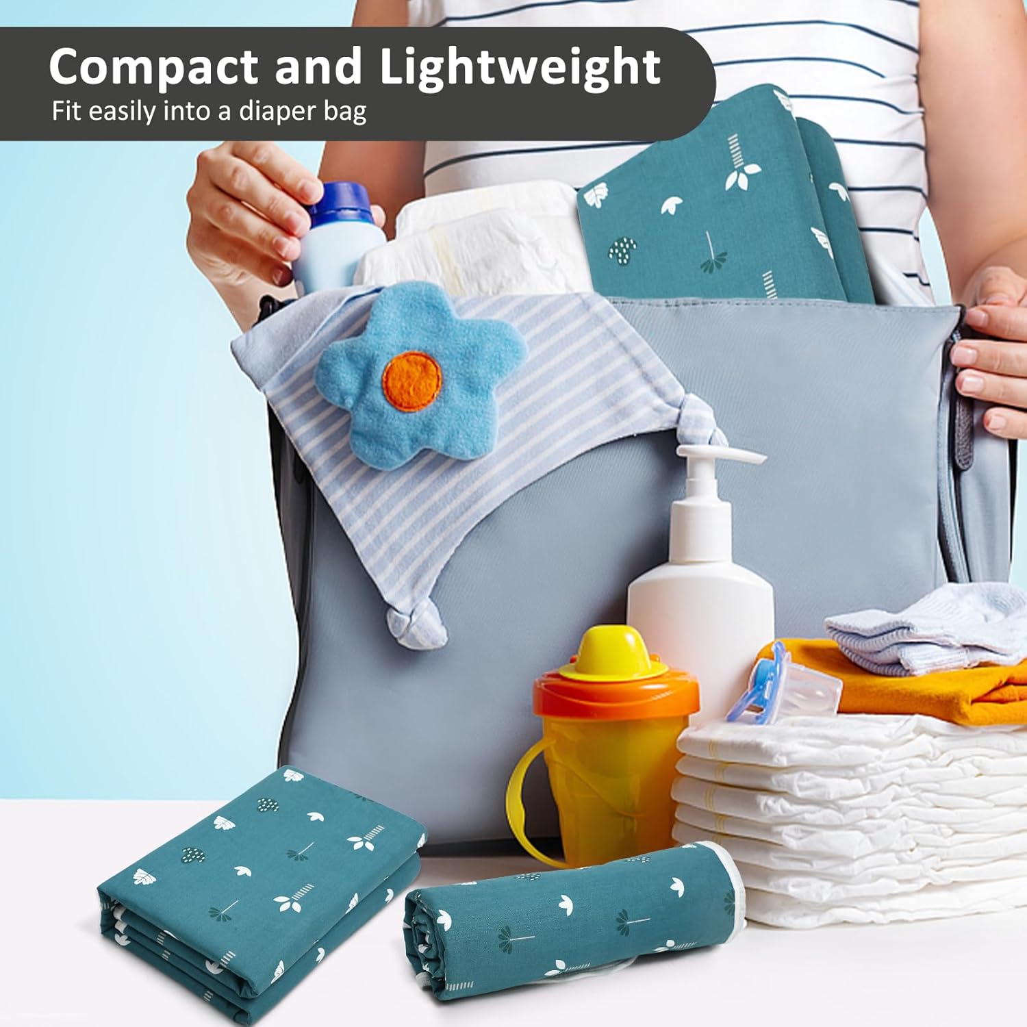 Baby Diaper Changing Pad, 21 5/8" x 31.5" Waterproof Changing Pad Liners - Reusable Soft and