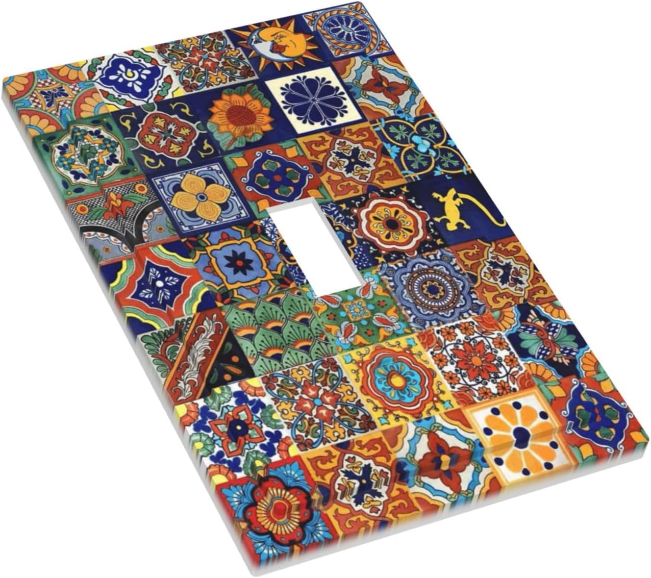 Talavera Mexican Tiles Traditional Color Decoration Print Decorative Light Switch Cover 1 Gang