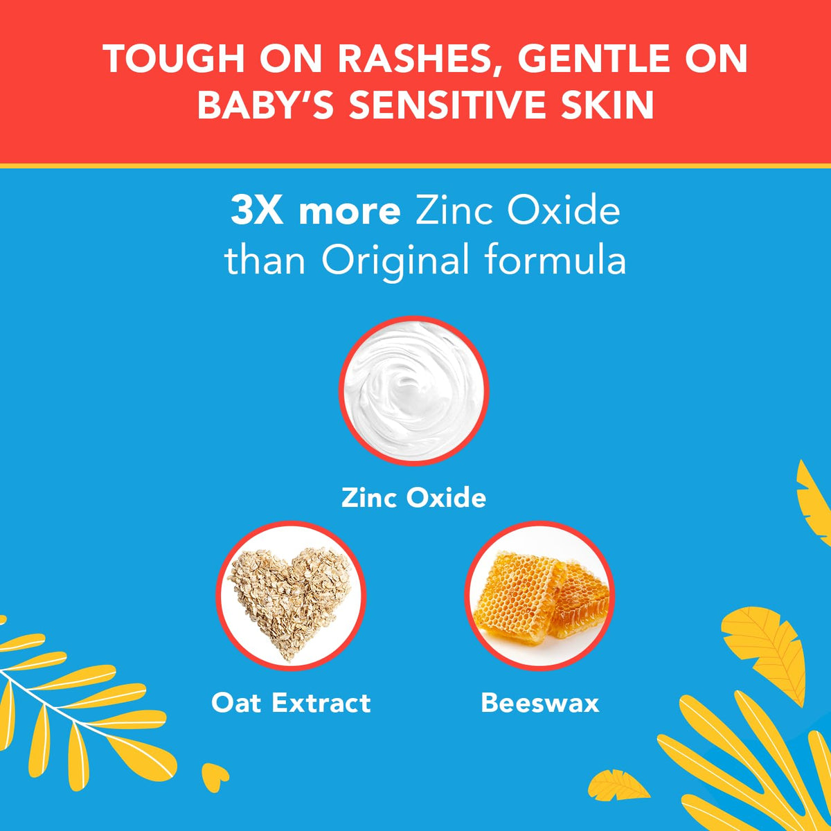 Triple Paste 3X Max Diaper Rash Ointment, Maximum Strength Zinc Oxide Ointment for Severe Diaper