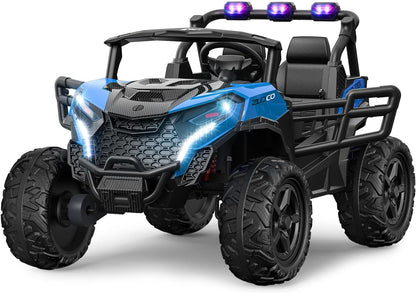 24V 2 Seater Ride on Car Truck, 4x200W, EVA Tires, 4WD/2WD, Remote Control, Rainbow Lights, Shock