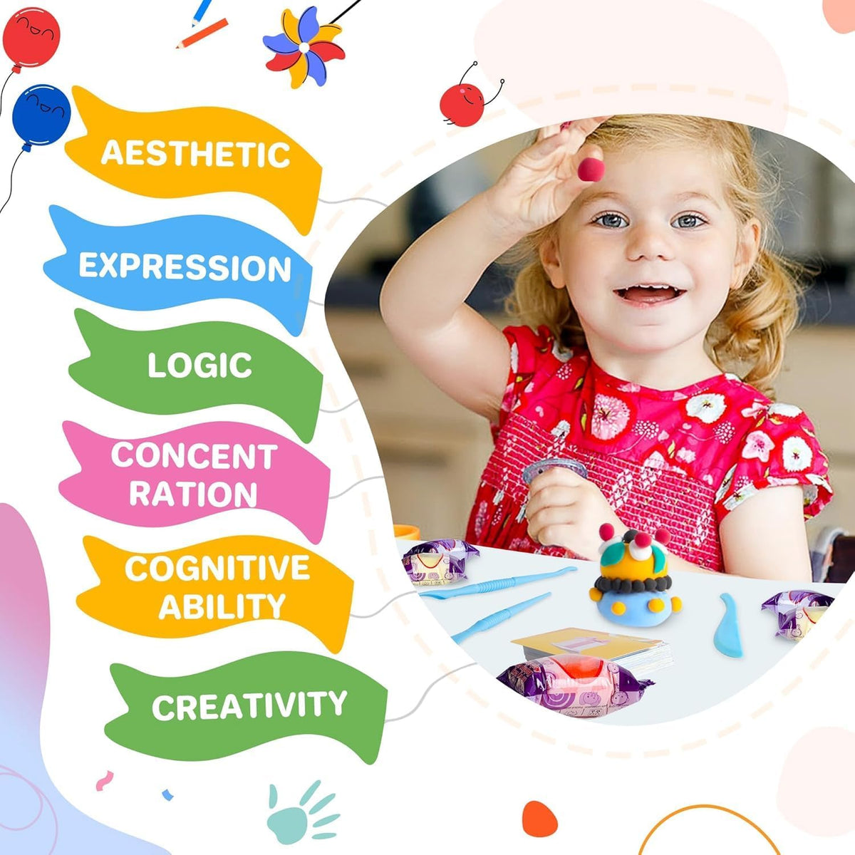 Air Dry Clay 102 Colors, Modeling Clay for Kids, Model Magic Clay, DIY Molding Clay Kit with