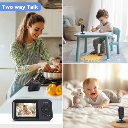 Baby Monitor with Camera and Audio, Video Baby Monitor WiFi Night Vision, 2.8" LCD Screen Baby