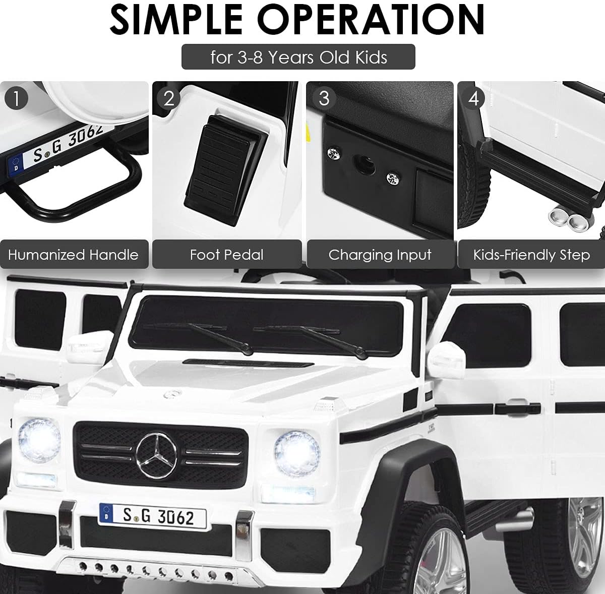 Costzon Ride on Car, Licensed Mercedes-Benz Maybach, 12V Battery Powered Vehicle Toy w/ 2 Motors