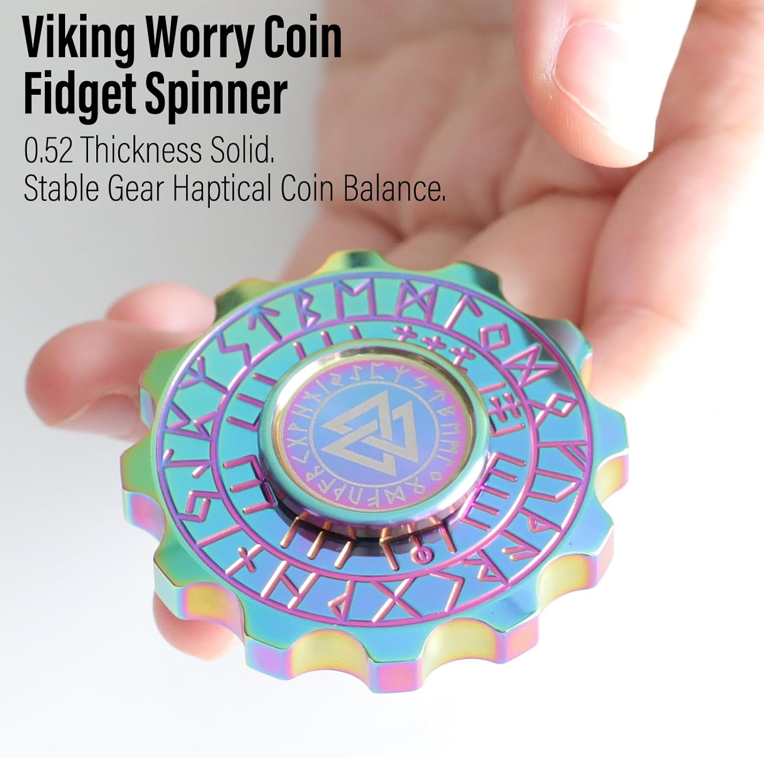 FREELOVE Metal Fidget Spinner, Viking Pirate Haptic Gyro, Heavy Stainless Steel Hand Spinning