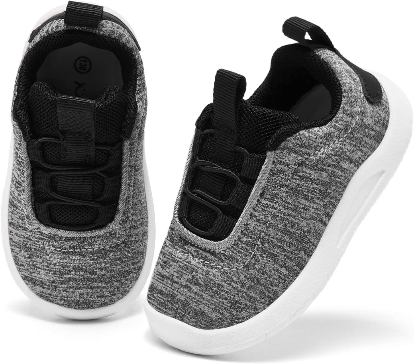 MORENDL Toddler Slip On Sneakers Baby Walking Shoes Non-Slip Breathable Unisex Pink Mesh Lace-Up